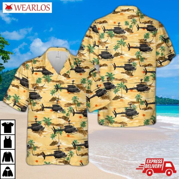 Us Army 101st Airborne Division Oh-58 Hawaiian Shirt