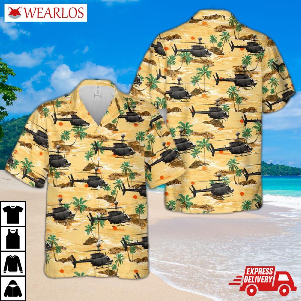 Us Army 101st Airborne Division Oh-58 Hawaiian Shirt