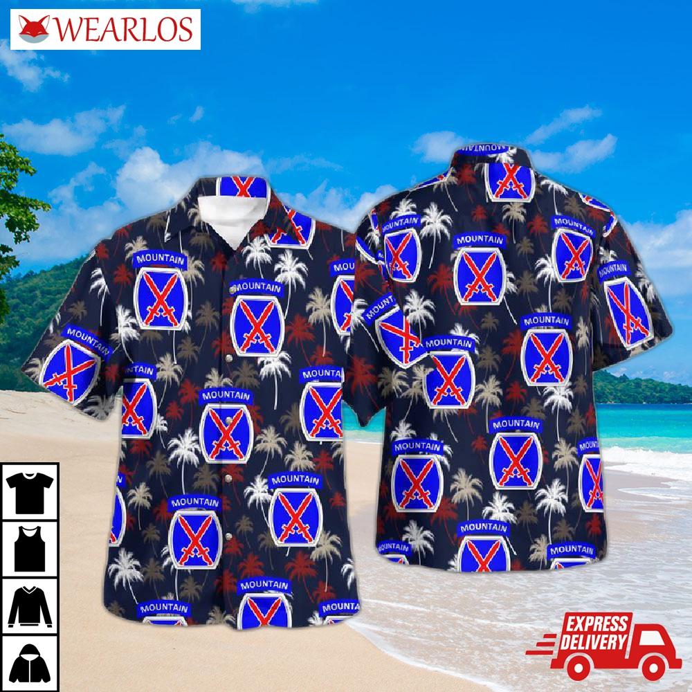 Us Army 10th Mountain Division (light Infantry) Hawaiian Shirt