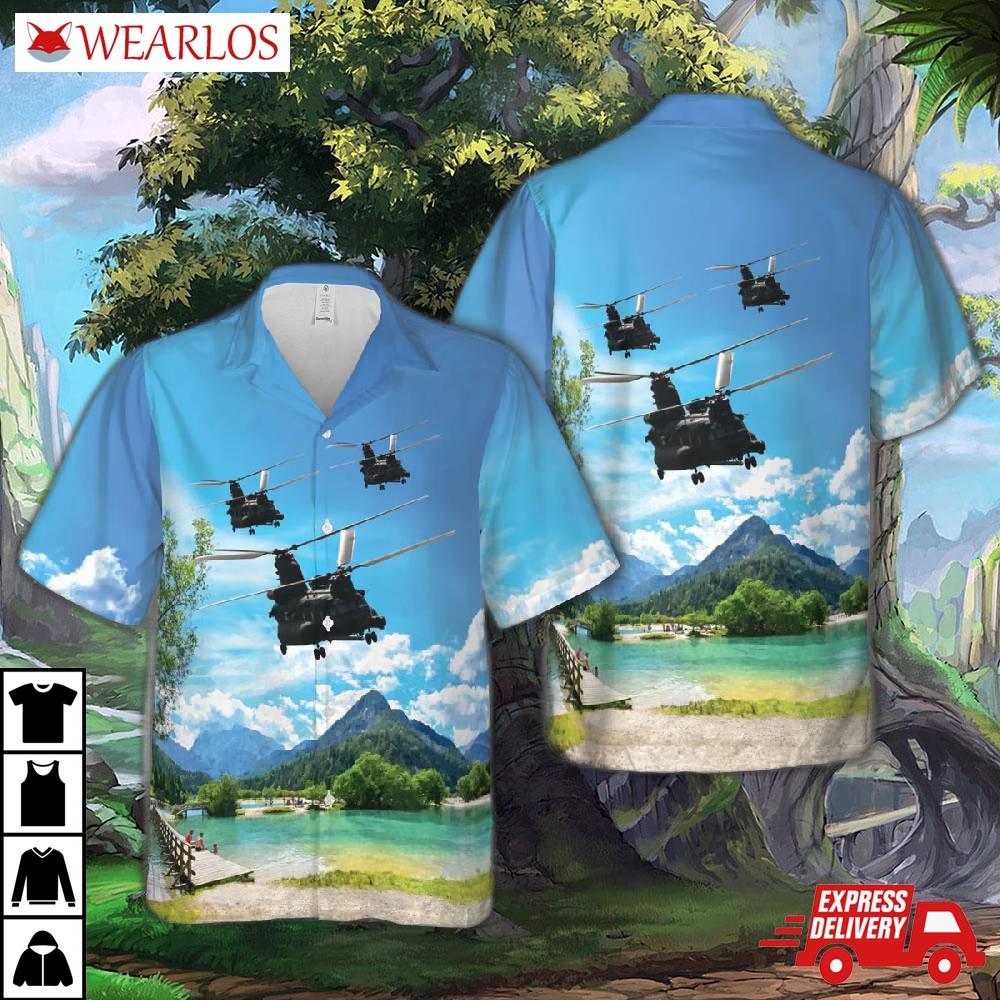 Us Army 160th Special Operations Aviation Regiment Night Stalkers Boeing Mh-47d Chinook Hawaiian Shirt