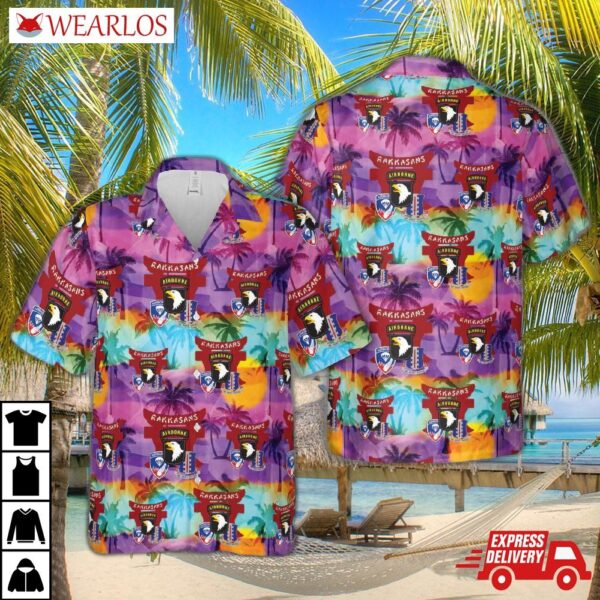 Us Army 187th Infantry Regiment Rakkasans 101st Airborne Division Hawaiian Shirt