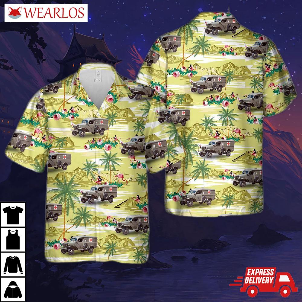 Us Army 1941 Dodge Wc-18 Ambulance Hawaiian Shirt