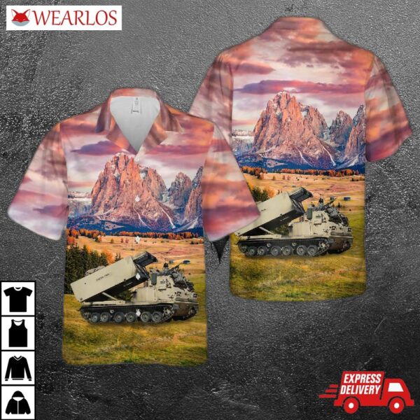Us Army 3rd Battalion, 13th Field Artillery Regiment Of 75th Brigade M270a1 Multiple Launch Rocket System Hawaiian Shirt