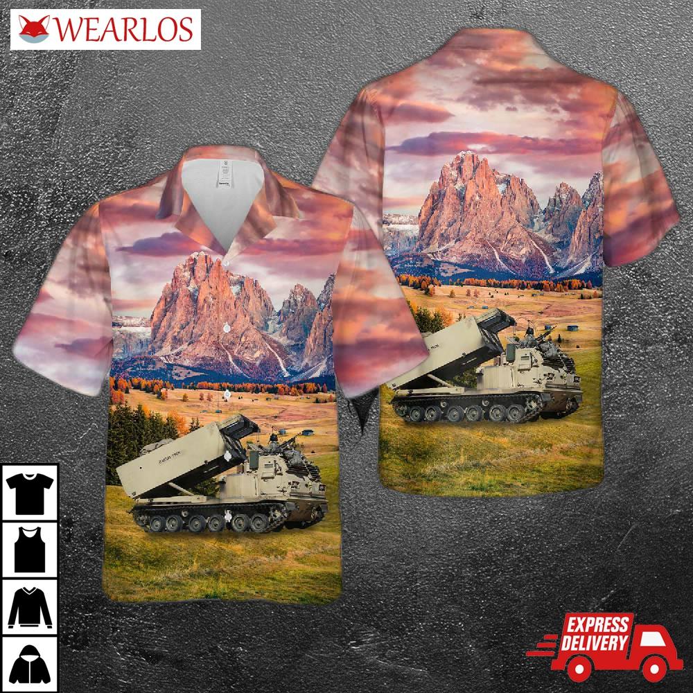 Us Army 3rd Battalion, 13th Field Artillery Regiment Of 75th Brigade M270a1 Multiple Launch Rocket System Hawaiian Shirt