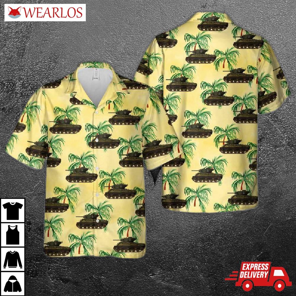 Us Army 4th Armored Division M4a3e2 Jumbo Cobra King With The First In Bastogne Inscription Hawaiian Shirt