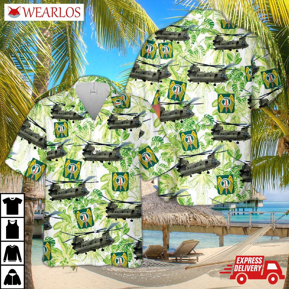 Us Army 501st Aviation Regiment (united States) Ch-47f Chinook Hawaiian Shirt