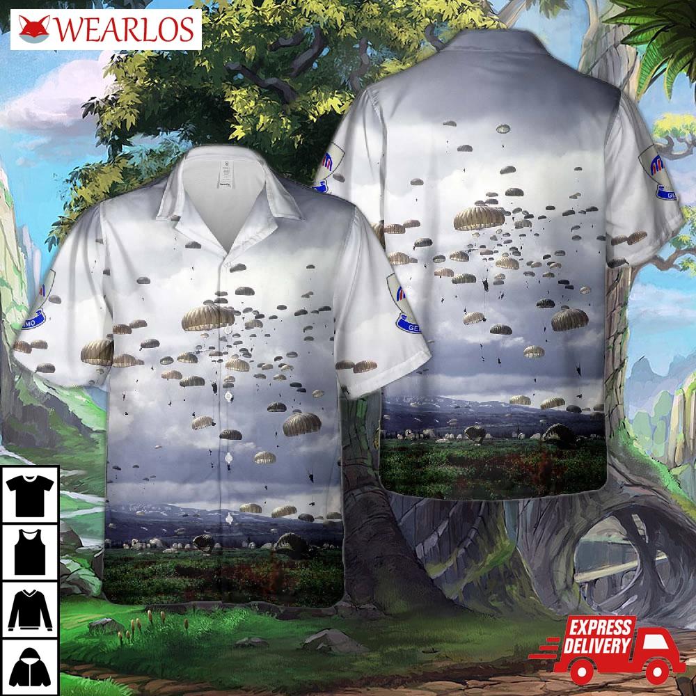 Us Army 501st Infantry Regiment (united States) Parachute Jumps In Alaska Hawaiian Shirt