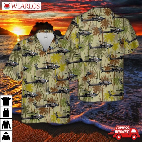 Us Army 82nd Airborne Division 17th Cavalry Regiment Ah-64d Apache Hawaiian Shirt