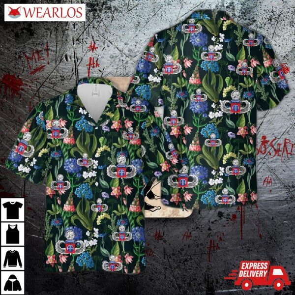Us Army 82nd Airborne Master Jump Wings Hawaiian Shirt