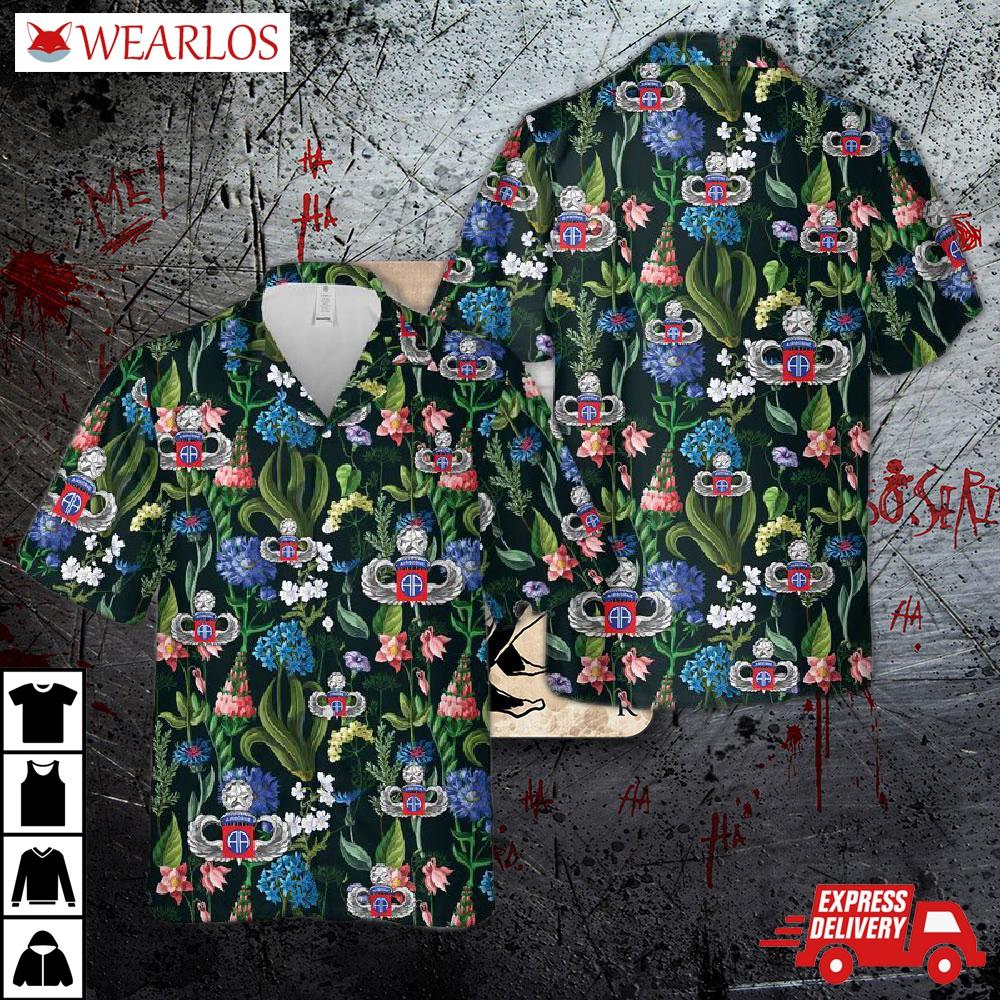 Us Army 82nd Airborne Master Jump Wings Hawaiian Shirt