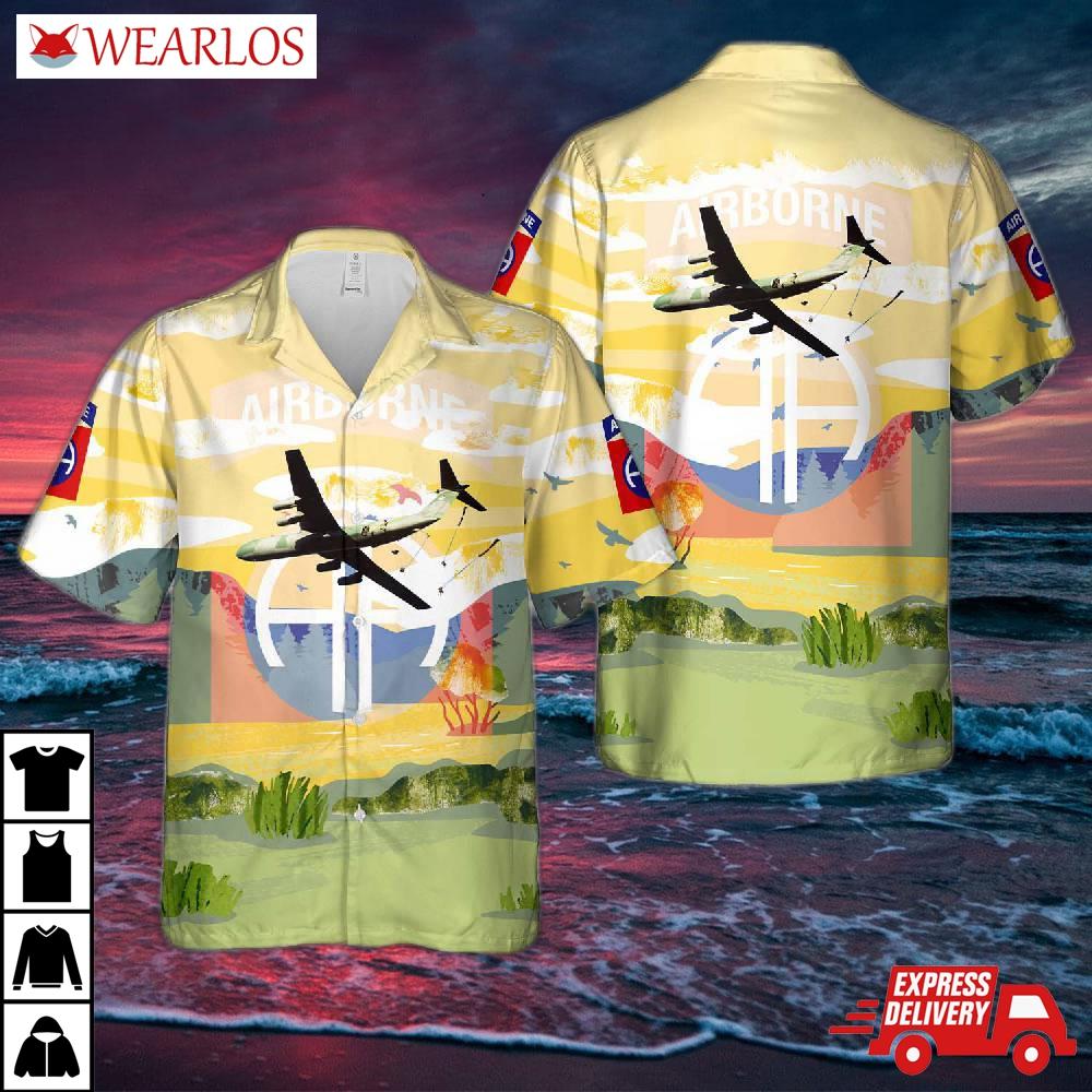 Us Army 82nd Airborne Troops Jump From C-141b Over Honduras 1988 Hawaiian Shirt