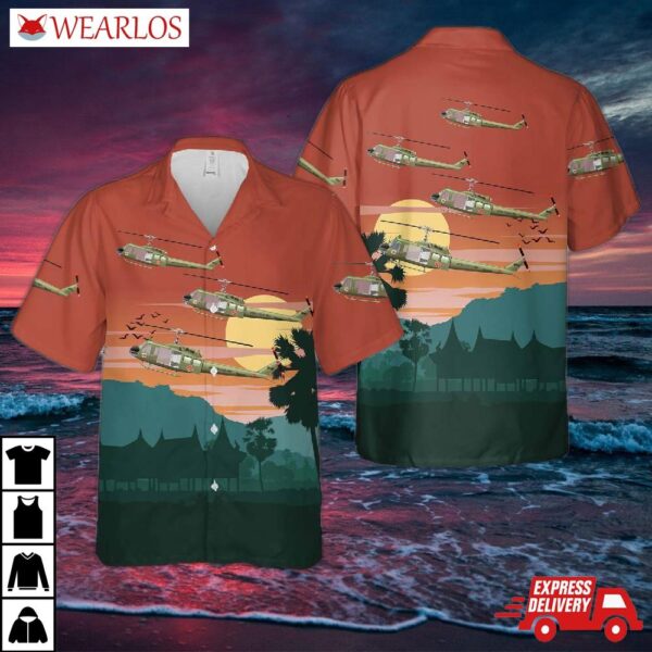 Us Army 82nd Medical Detachment Uh-1h, 1967-69 Medevac Air Ambulance Hawaiian Shirt