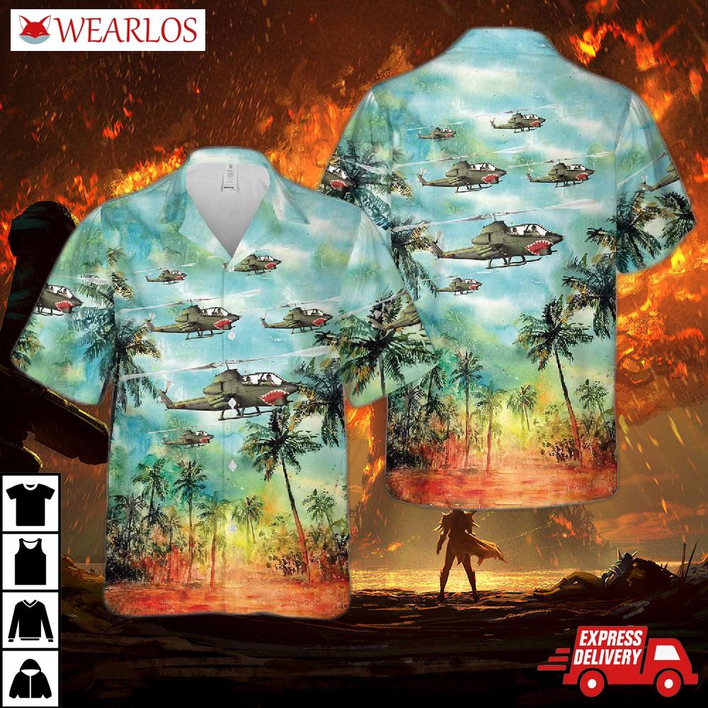 Us Army Ah-1 Huey Cobra Gunship (snake) Hawaiian Shirt