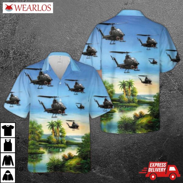 Us Army Ah-1 Huey Cobra Hawaiian Shirt