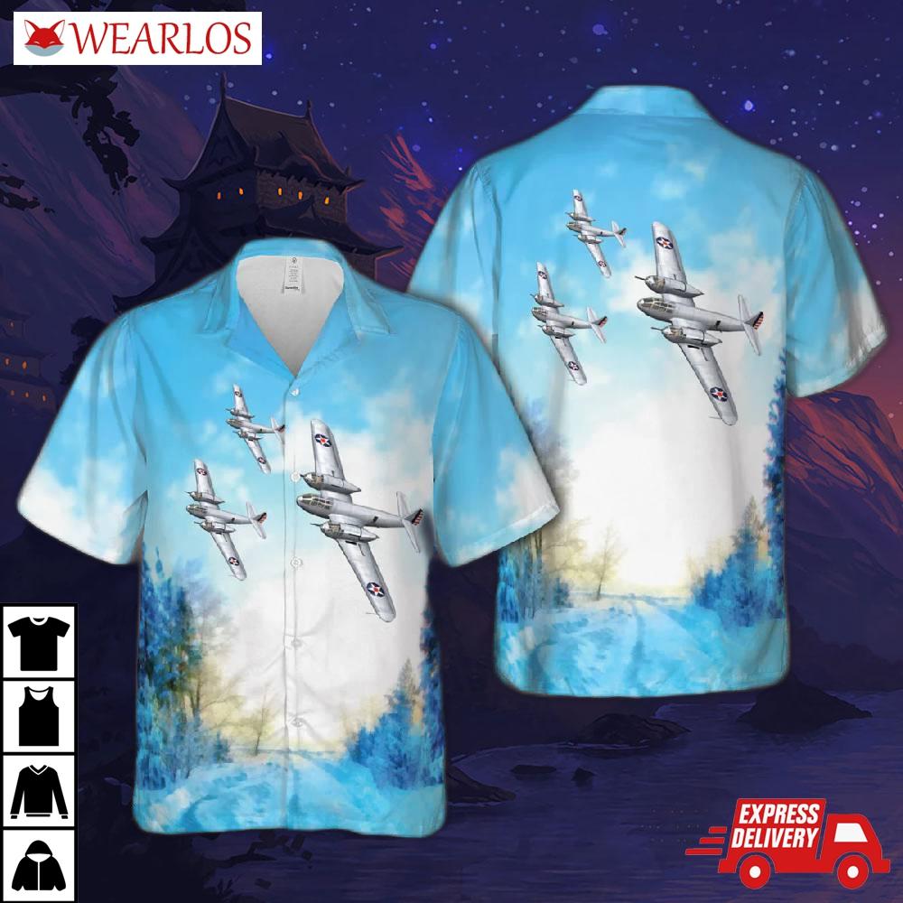 Us Army Air Corps Bell Yfm-1b Airacuda Hawaiian Shirt