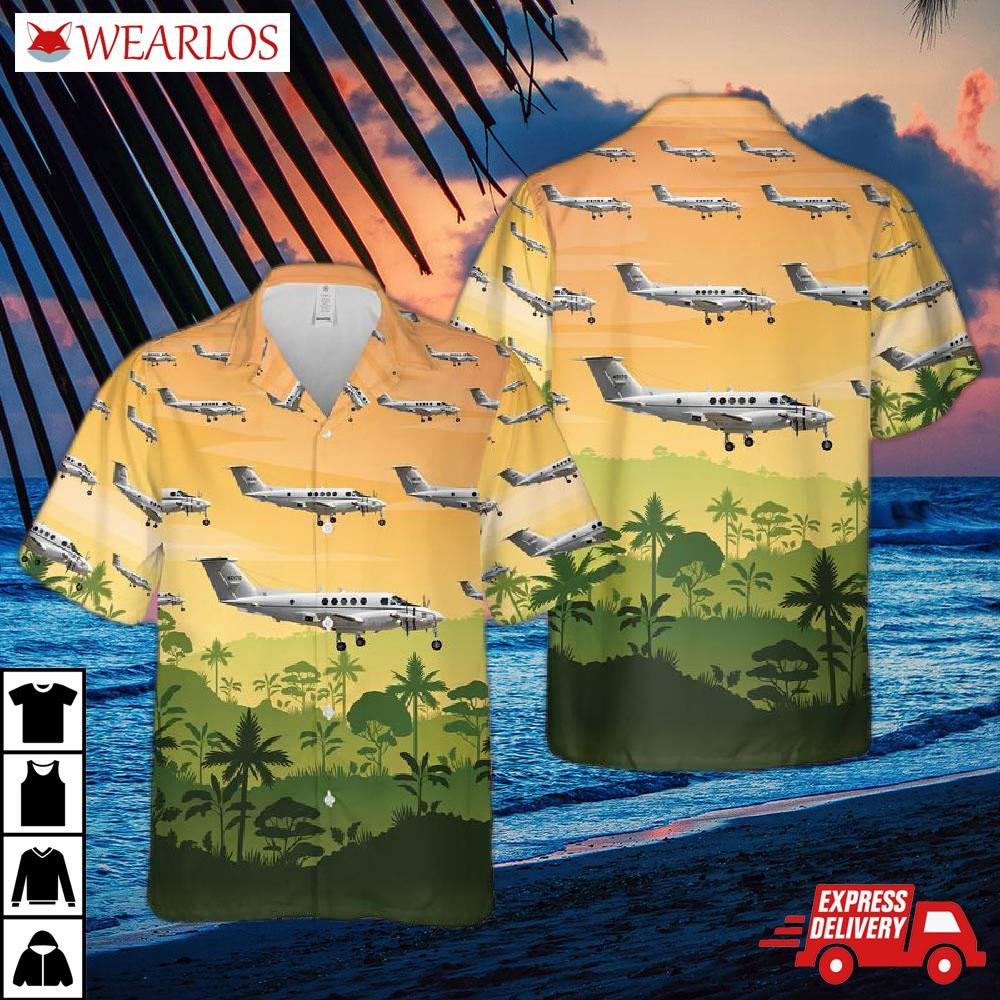 Us Army Beechcraft C-12u-2 Huron Hawaiian Shirt