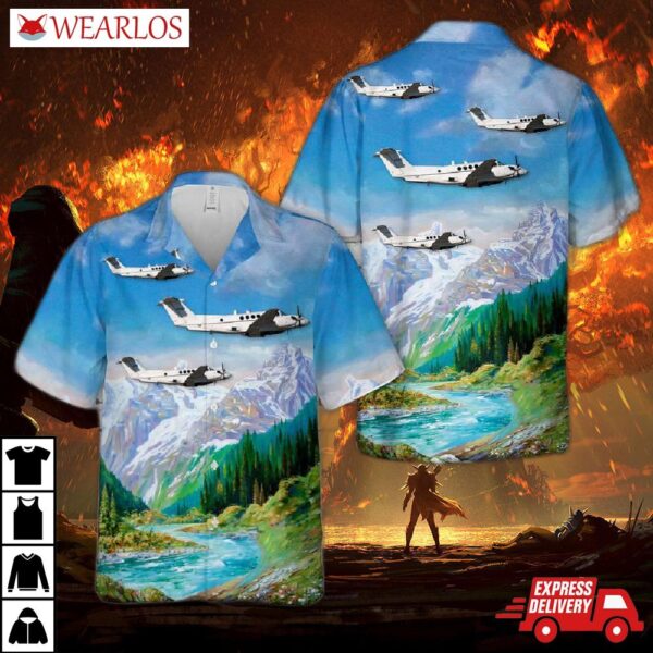 Us Army Beechcraft C-12u-3 Huron Hawaiian Shirt