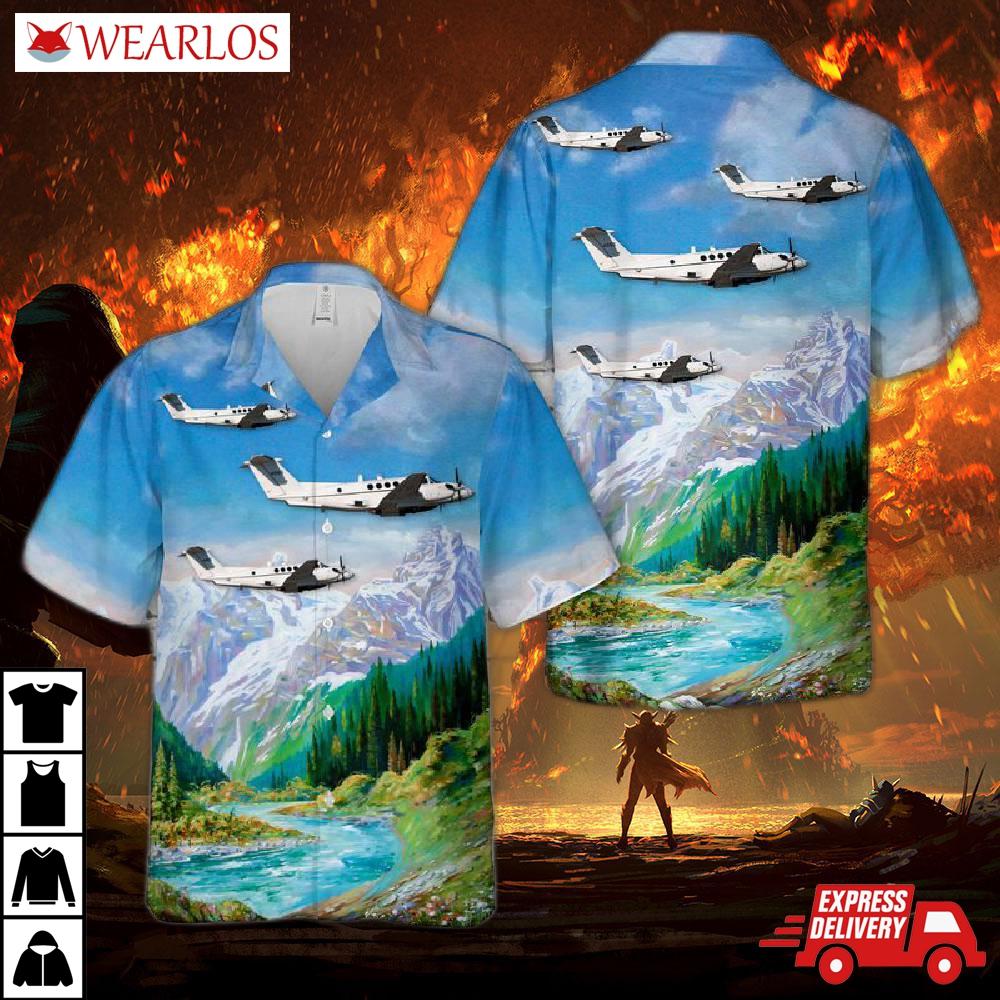 Us Army Beechcraft C-12u-3 Huron Hawaiian Shirt
