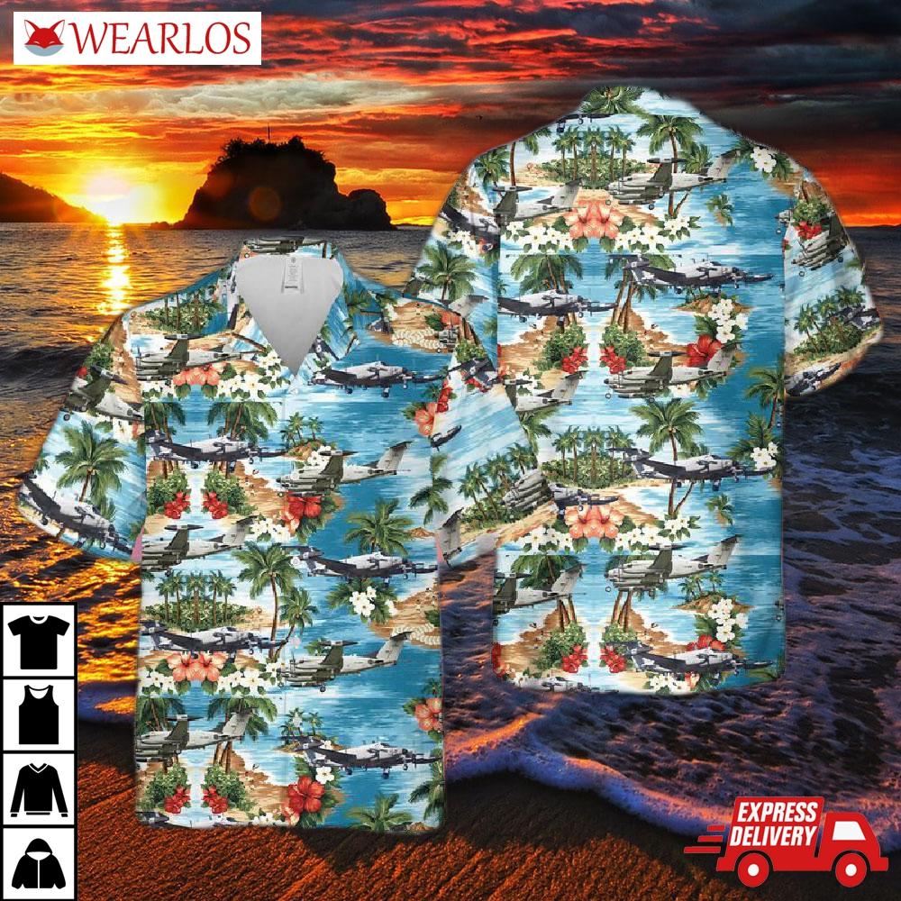 Us Army Beechcraft Rc-12 Guardrail Hawaiian Shirt