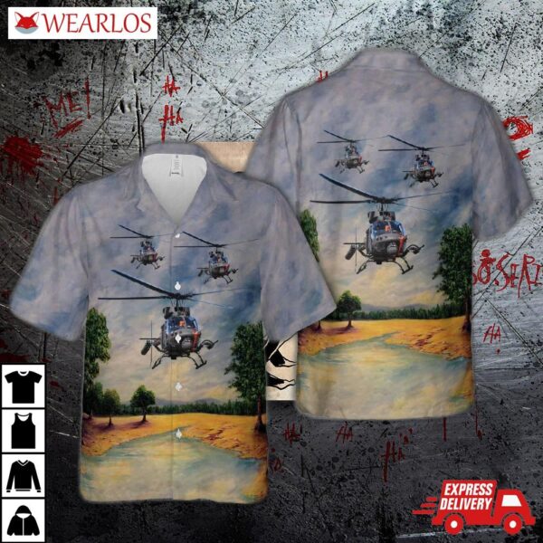Us Army Bell Helicopter Oh-58f Hawaiian Shirt