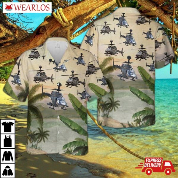 Us Army Bell Oh-58 Kiowa Hawaiian Shirt
