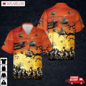 Us Army Bell Uh-1 Huey Halloween Hawaiian Shirt