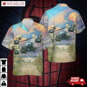 Us Army Bell Uh-1 Huey Hawaiian Shirt