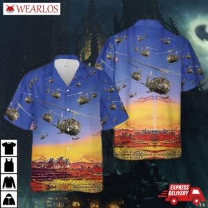 Us Army Bell Uh-1 Huey Hawaiian Shirt