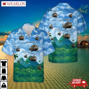 Us Army Bell Uh-1 Huey Hawaiian Shirt