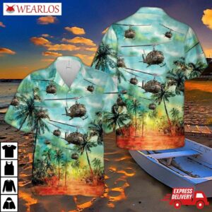 Us Army Bell Uh-1 Huey Hawaiian Shirt