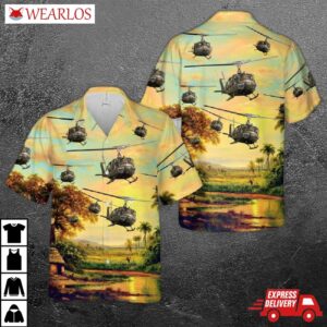 Us Army Bell Uh-1 Huey Hawaiian Shirt
