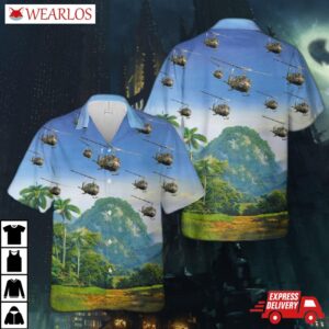 Us Army Bell Uh-1 Huey Hawaiian Shirt