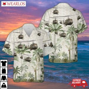 Us Army Bell Uh-1 Huey Hawaiian Shirt
