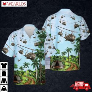 Us Army Bell Uh-1 Huey Hawaiian Shirt