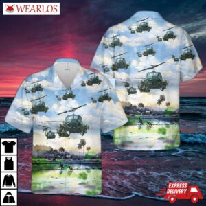 Us Army Bell Uh-1 Huey Hawaiian Shirt
