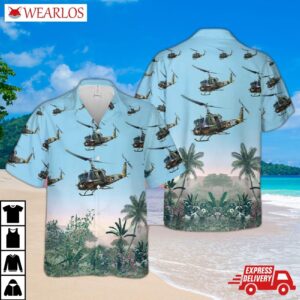 Us Army Bell Uh-1b Helicopter Hawaiian Shirt