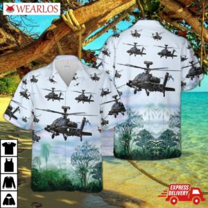 Us Army Boeing Ah-64 Apache Hawaiian Shirt