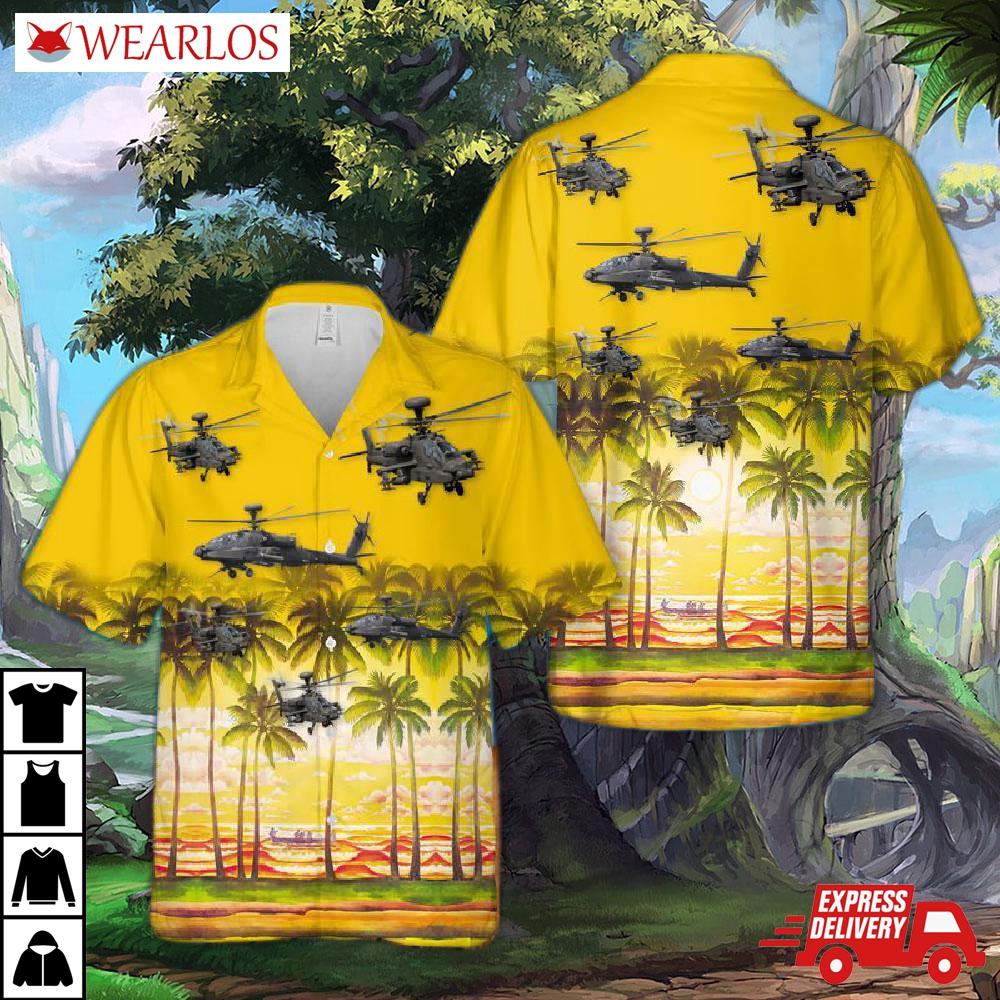 Us Army Boeing Ah-64 Apache Hawaiian Shirt