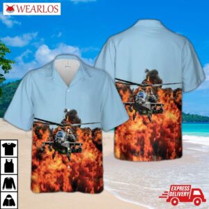 Us Army Boeing Ah-64 Apache Hawaiian Shirt