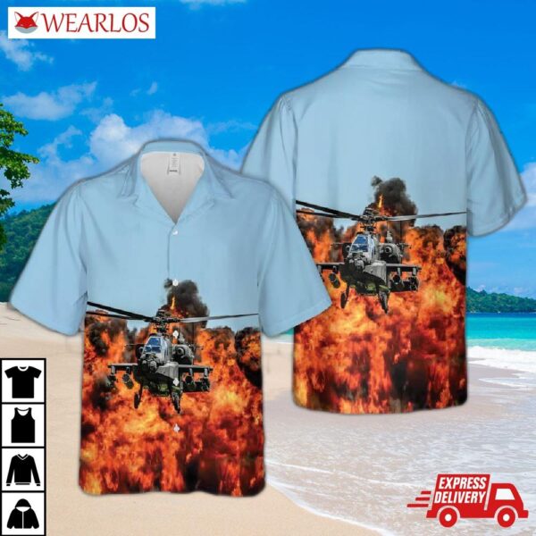 Us Army Boeing Ah-64 Apache Hawaiian Shirt