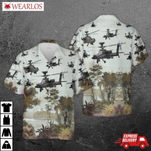 Us Army Boeing Ah-64 Apache Hawaiian Shirt