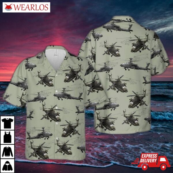 Us Army Boeing Ah-64 Apache Hawaiian Shirt