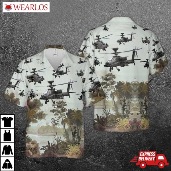 Us Army Boeing Ah-64 Apache Hawaiian Shirt