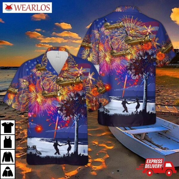Us Army Boeing Ch-47f Chinook Of South Carolina National Guard, 4th July Hawaiian Shirt