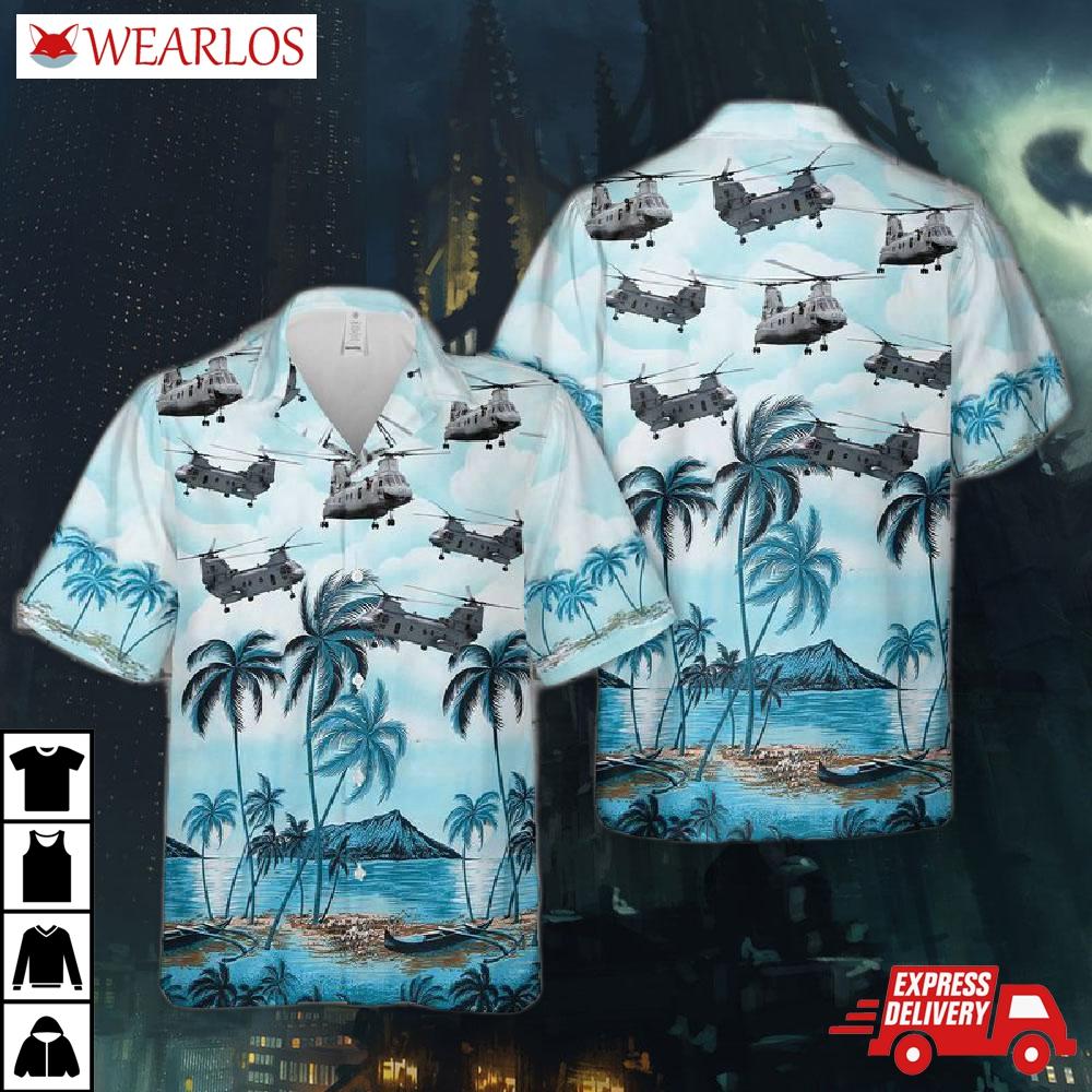 Us Army Boeing Vertol Ch-46 Sea Knight Hawaiian Shirt