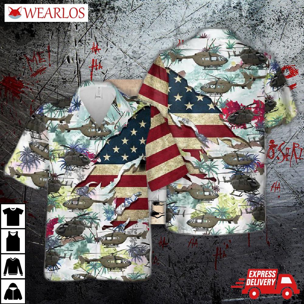 Us Army Eurocopter Uh-72 Lakota Hawaiian Shirt