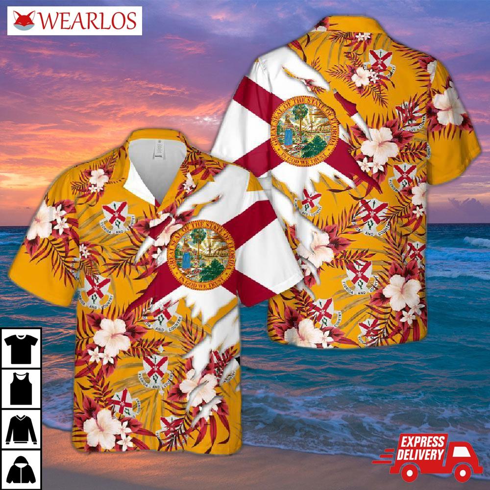 Us Army Florida National Guard, 124th Infantry Regiment Hawaiian Shirt