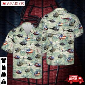 Us Army Hughes Oh-6 Cayuse Hawaiian Shirt