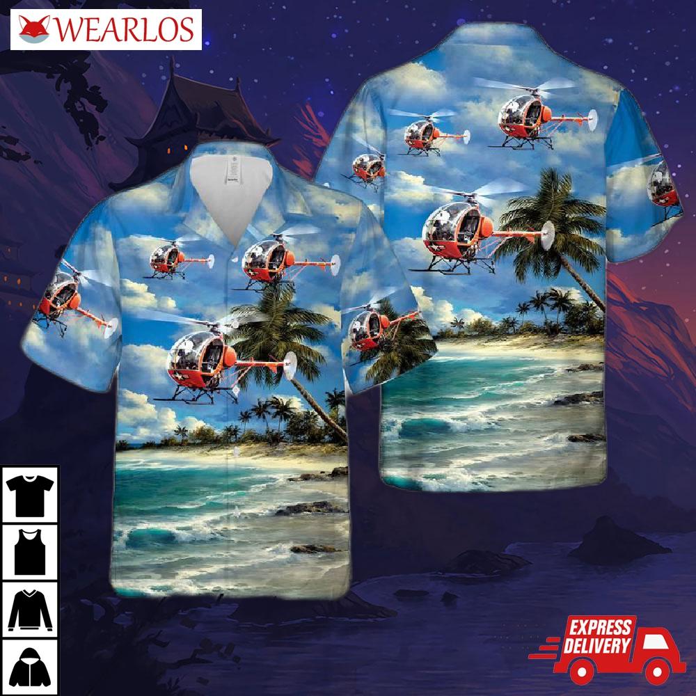 Us Army Hughes Th55 Osage Hawaiian Shirt