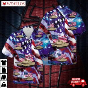Us Army M1 Abrams 4th Of July Hawaiian Shirt